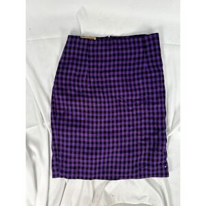 Forenza Y2K Purple Black Gingham Plaid Pencil Skirt Mini